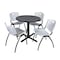 Cain Cain Round Table & Chair Set, Wood, Metal, Plastic Top, Grey TB30RNDGY47GY - alternate 1